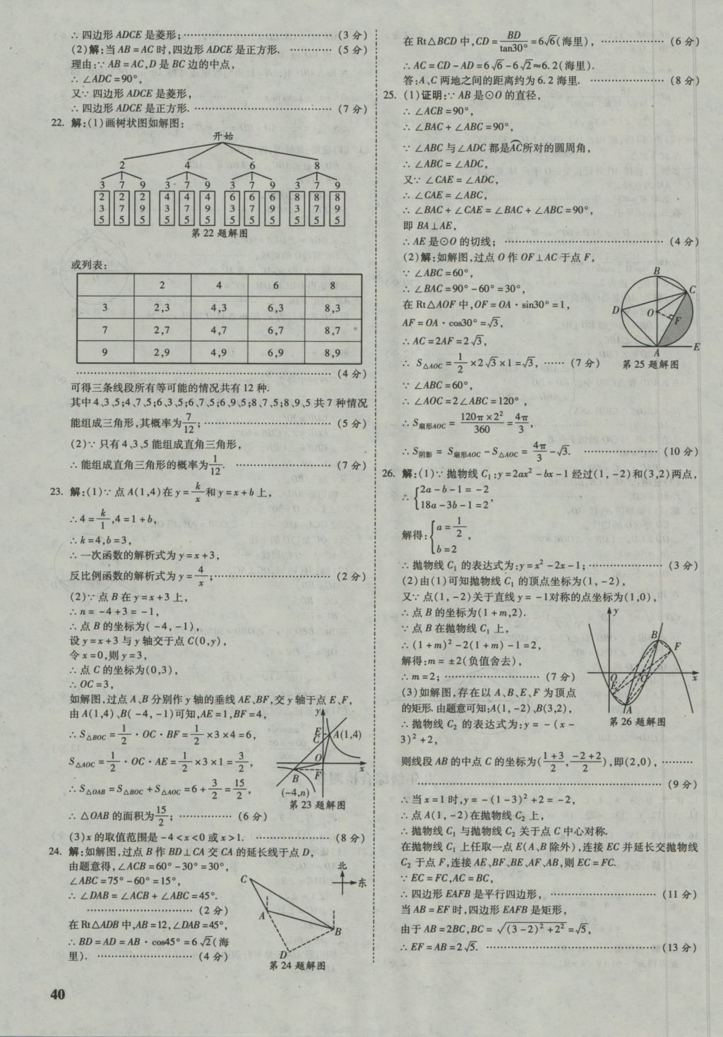 2017年万唯教育非常九年级数学北师大版陕西专版 参考答案第40页