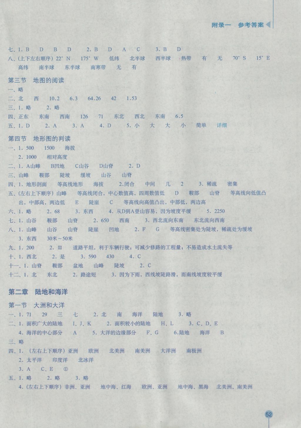 2016年地理填充圖冊(cè)七年級(jí)上冊(cè)人教版星球地圖出版社 參考答案第2頁(yè)