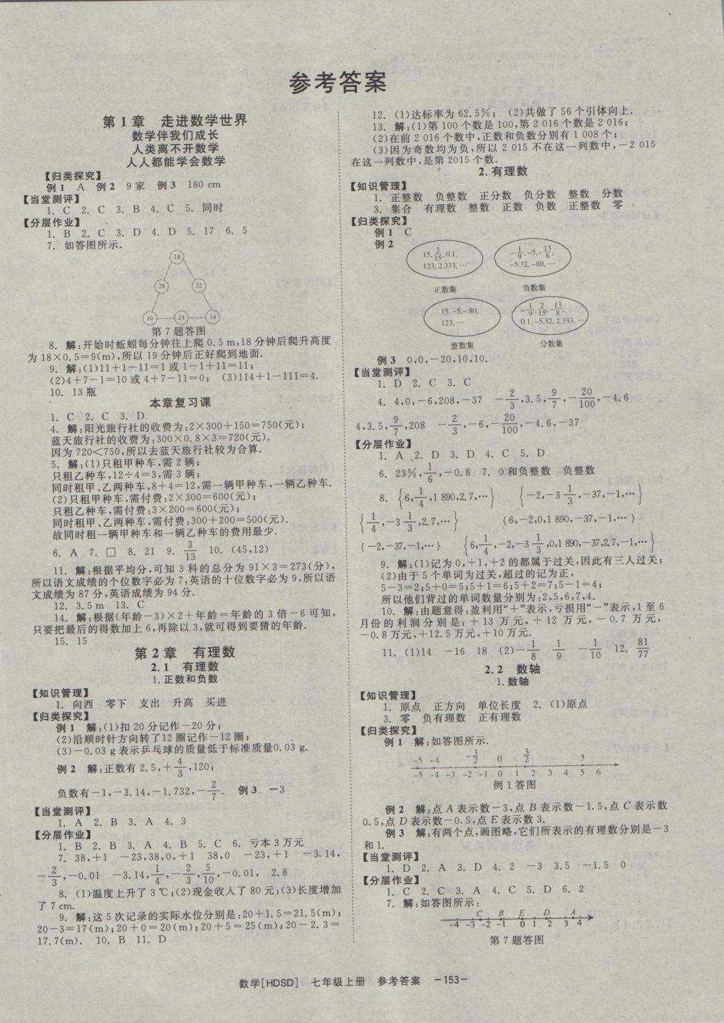 2016年全效学习七年级数学上册华师大版答案