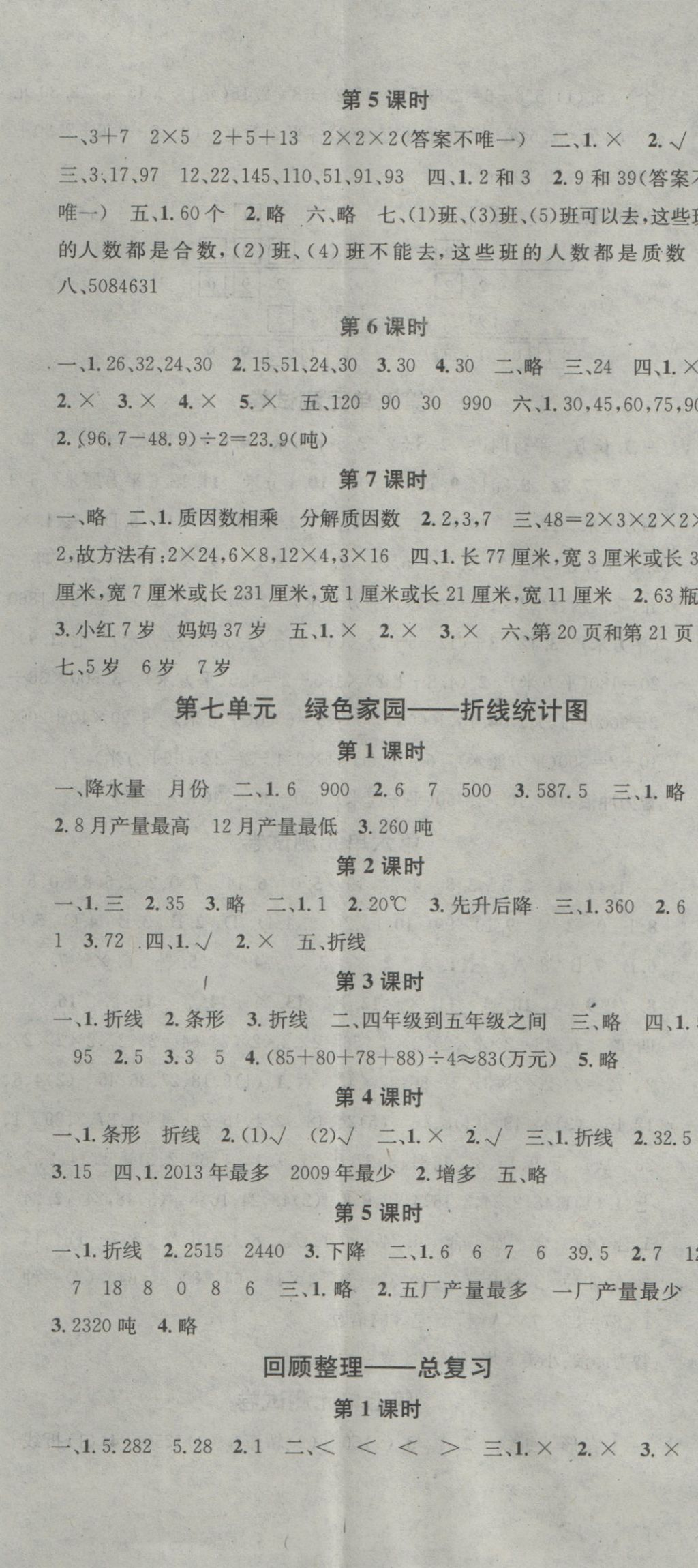 2016年名校課堂助教型教輔五年級數(shù)學(xué)上冊青島版 參考答案第8頁