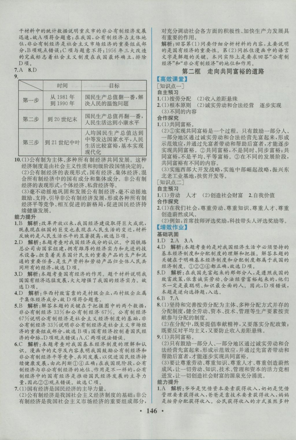 2016年人教金学典同步解析与测评九年级思想品德全一册人教版重庆专版 参考答案第16页