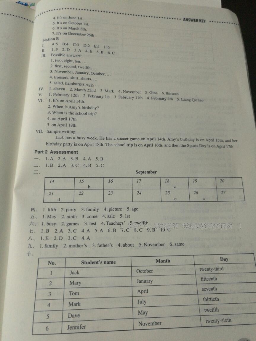 2016年英语练习册七年级上册 第13页