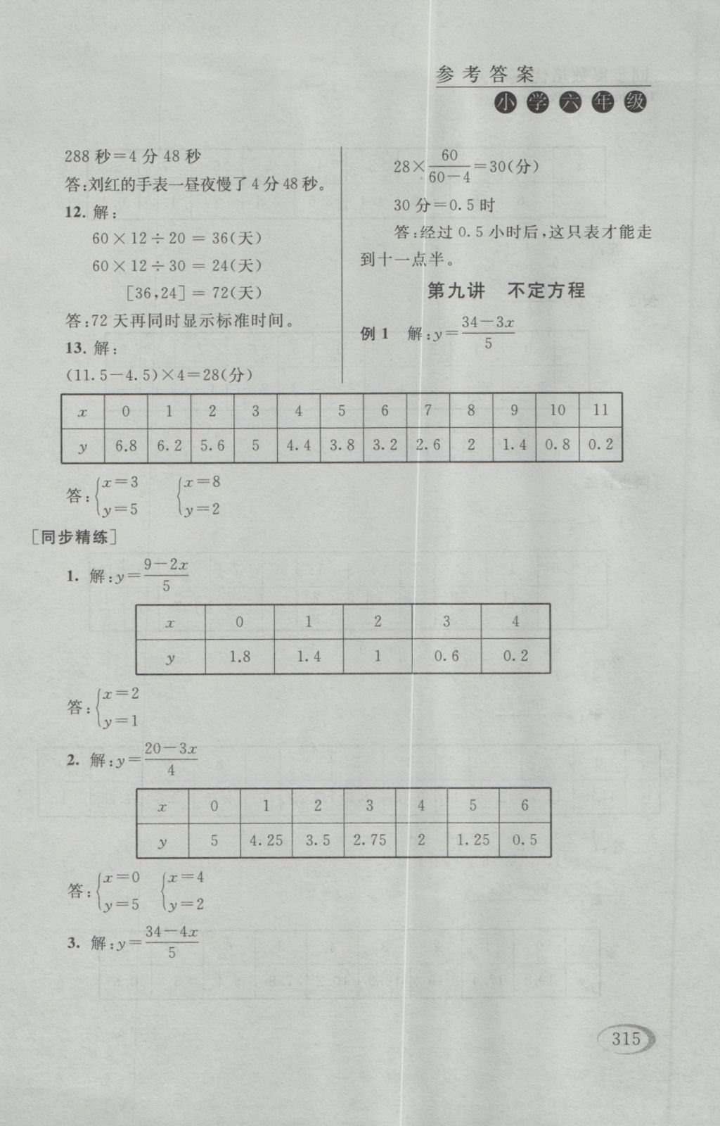 2016年同步奧數(shù)培優(yōu)六年級(jí)江蘇版 參考答案第63頁