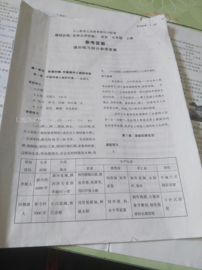 2016年基礎(chǔ)訓(xùn)練七年級歷史上冊人教版僅限河南省內(nèi)使用大象出版社 第16頁