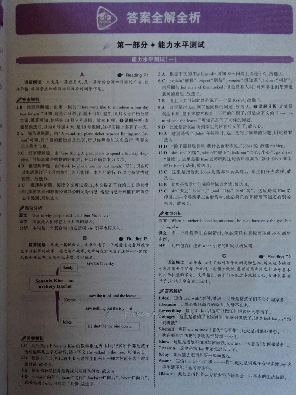 2017年53English英語完形填空與閱讀理解九年級 第1頁