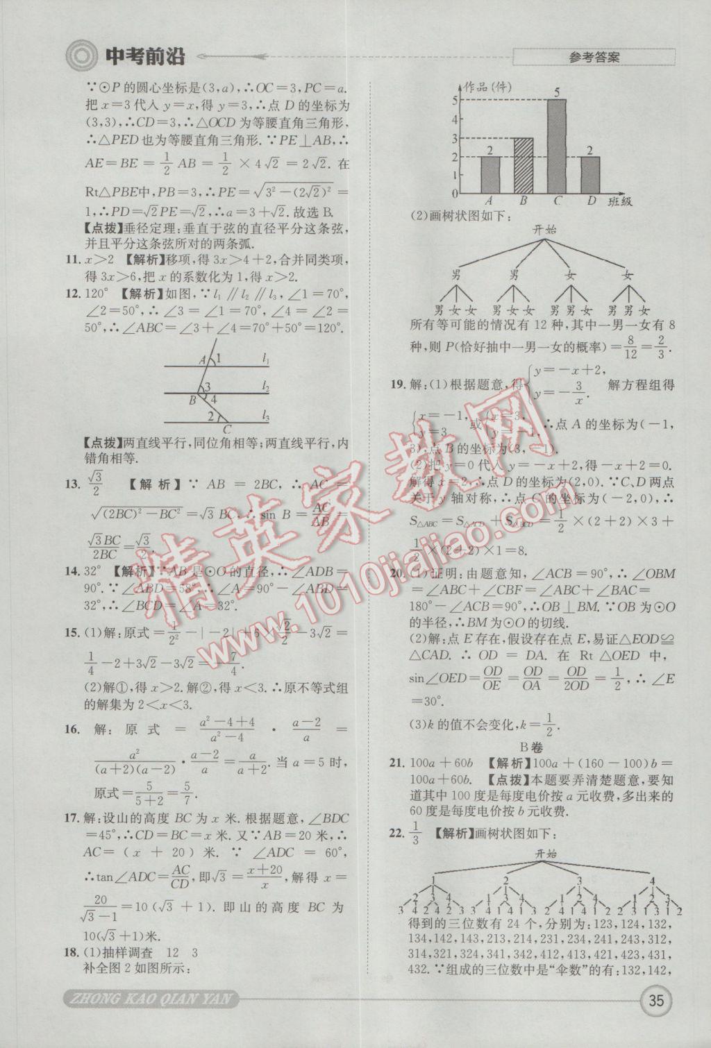 2017年成都初升高必備中考前沿?cái)?shù)學(xué) 參考答案第35頁(yè)