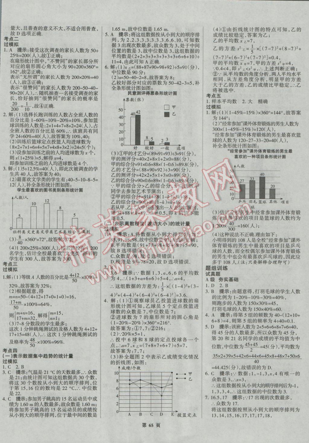 2017年全優(yōu)中考系統(tǒng)總復(fù)習(xí)數(shù)學(xué)河北專用 參考答案第65頁