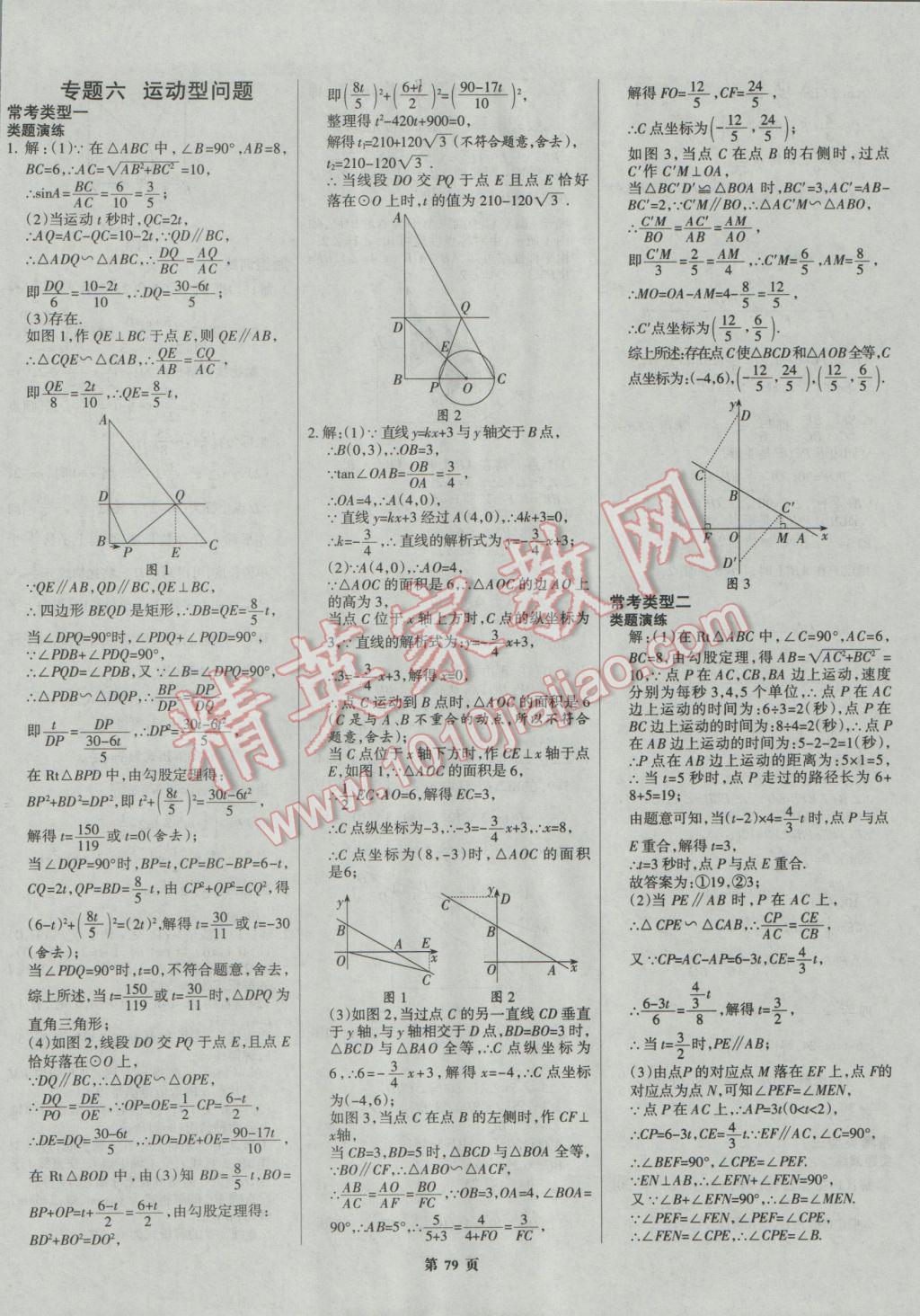 2017年全優(yōu)中考系統(tǒng)總復(fù)習(xí)數(shù)學(xué)河北專用 參考答案第79頁(yè)