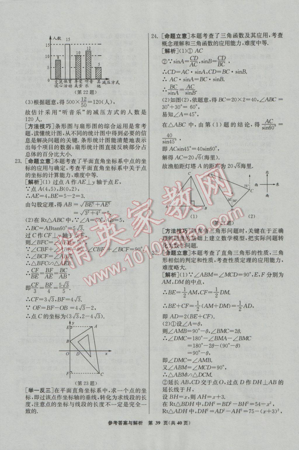 2017年春雨教育考必胜福建省中考试卷精选数学 模拟试卷参考答案第75页