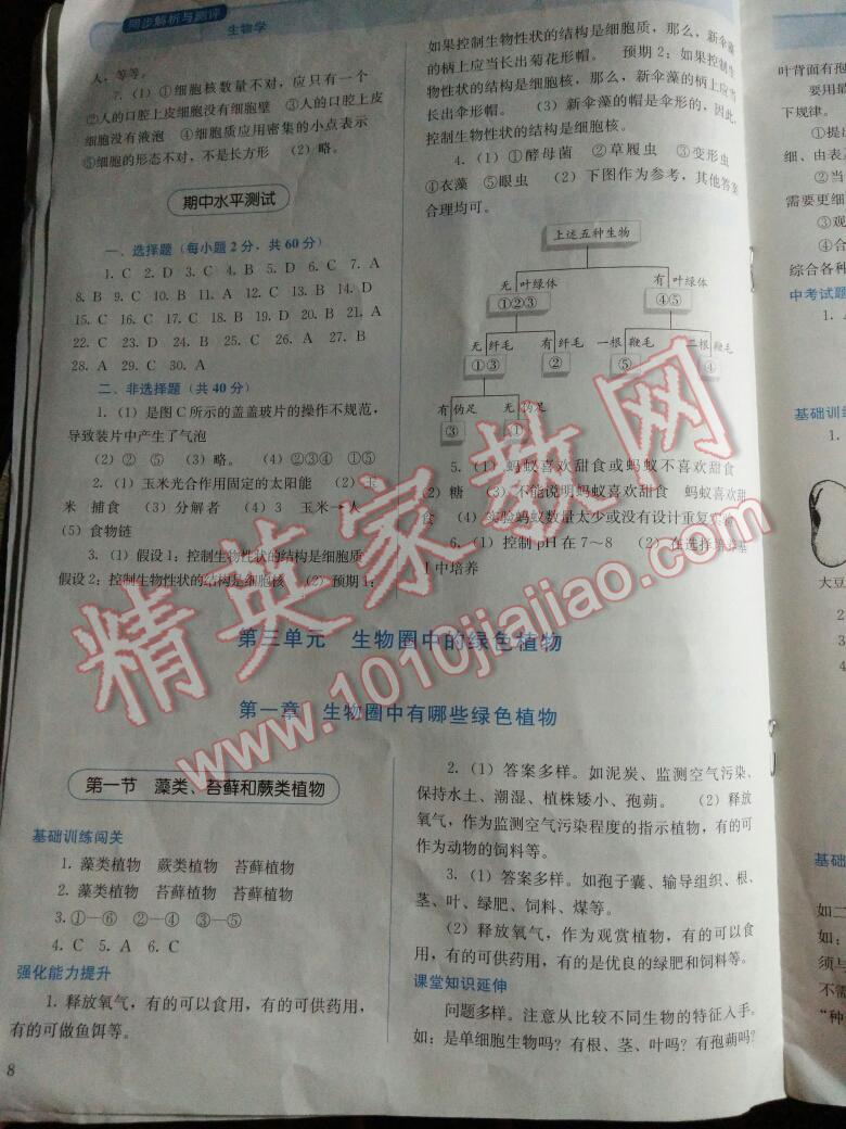 2016年人教金學(xué)典同步解析與測評七年級生物學(xué)上冊人教版河北專版 第23頁