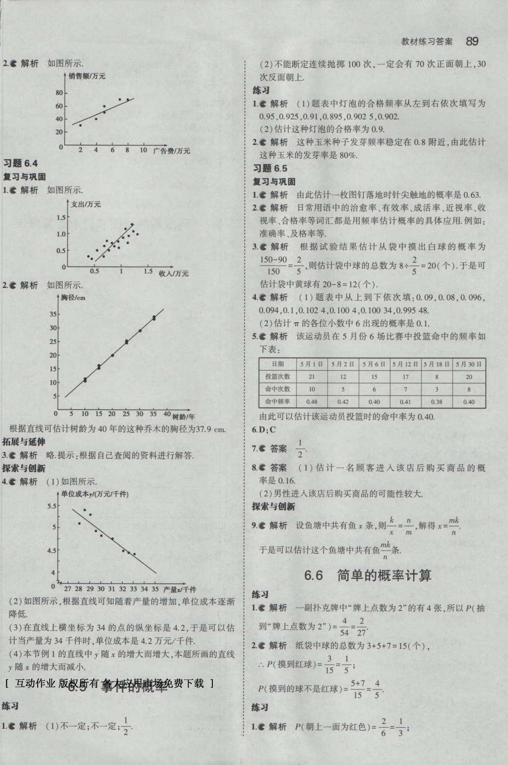 課本九年級數(shù)學(xué)下冊青島版 參考答案第53頁