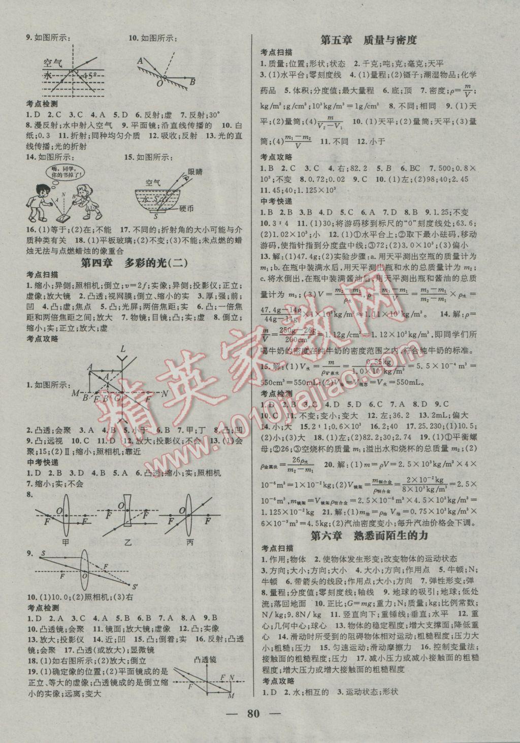 2017年鴻鵠志文化期末沖刺王寒假作業(yè)八年級(jí)物理滬科版 參考答案第2頁(yè)