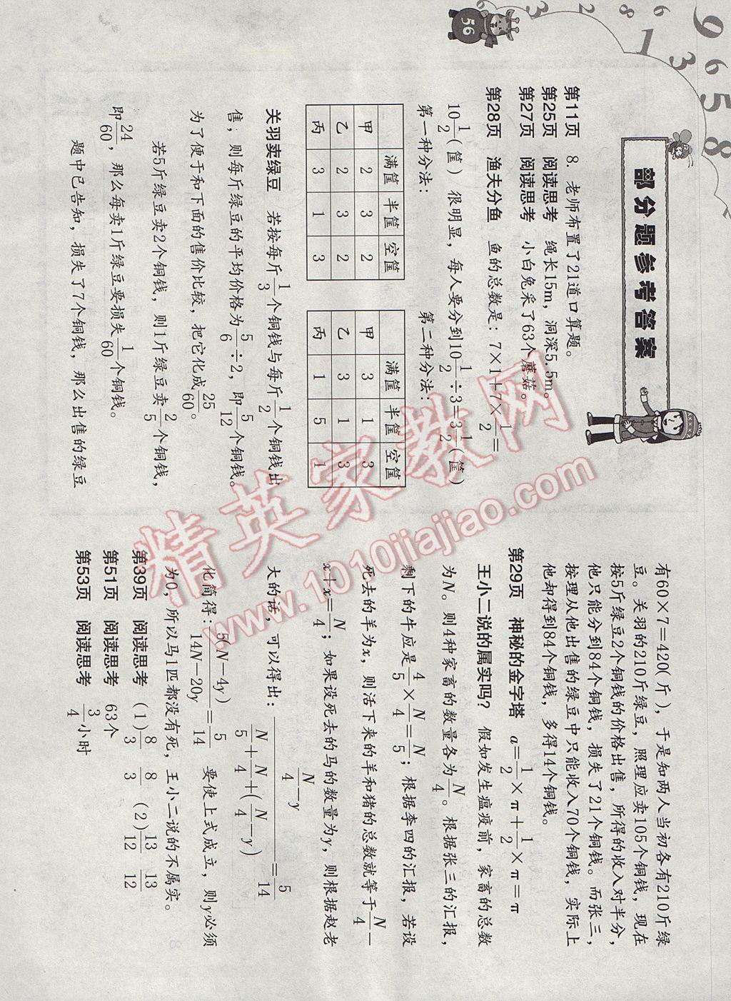 2017年寒假作業(yè)六年級數(shù)學人教版海燕出版社 參考答案第1頁