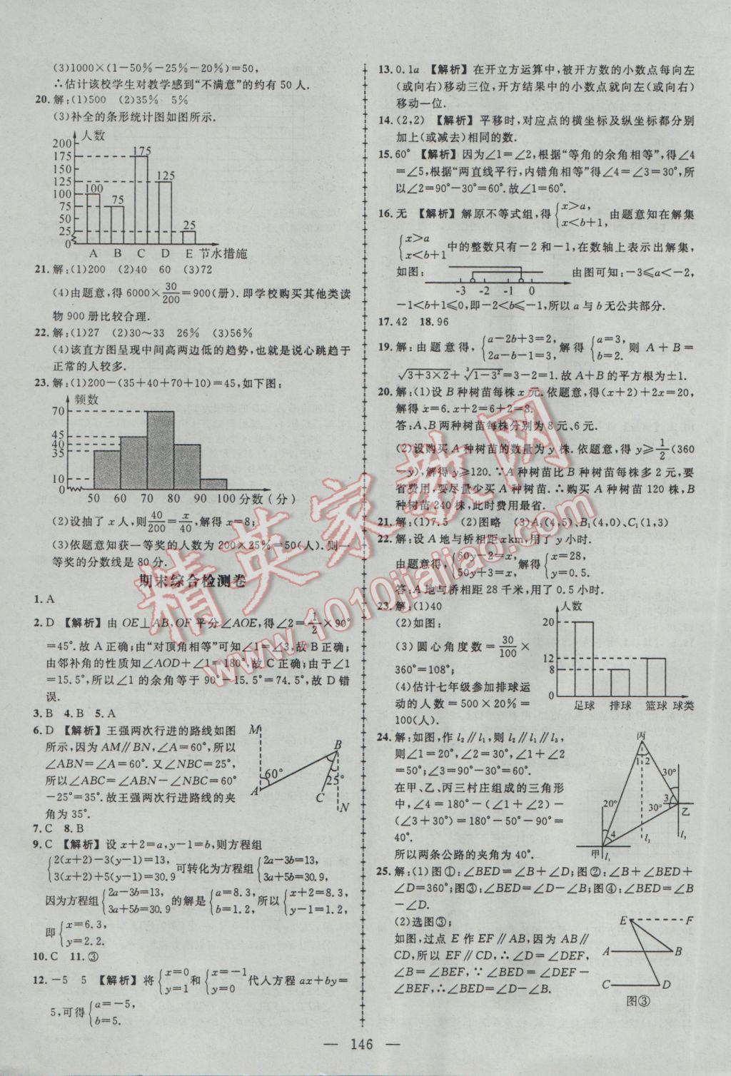 2017年黃岡創(chuàng)優(yōu)作業(yè)導學練七年級數(shù)學下冊人教版 參考答案第24頁