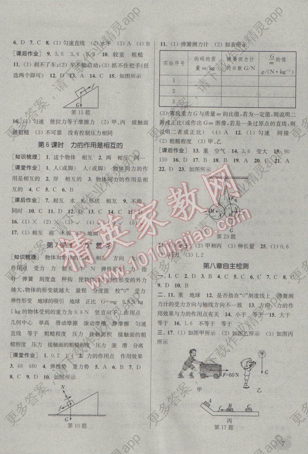 2017年通城学典课时作业本八年级物理下册苏科版江苏专用