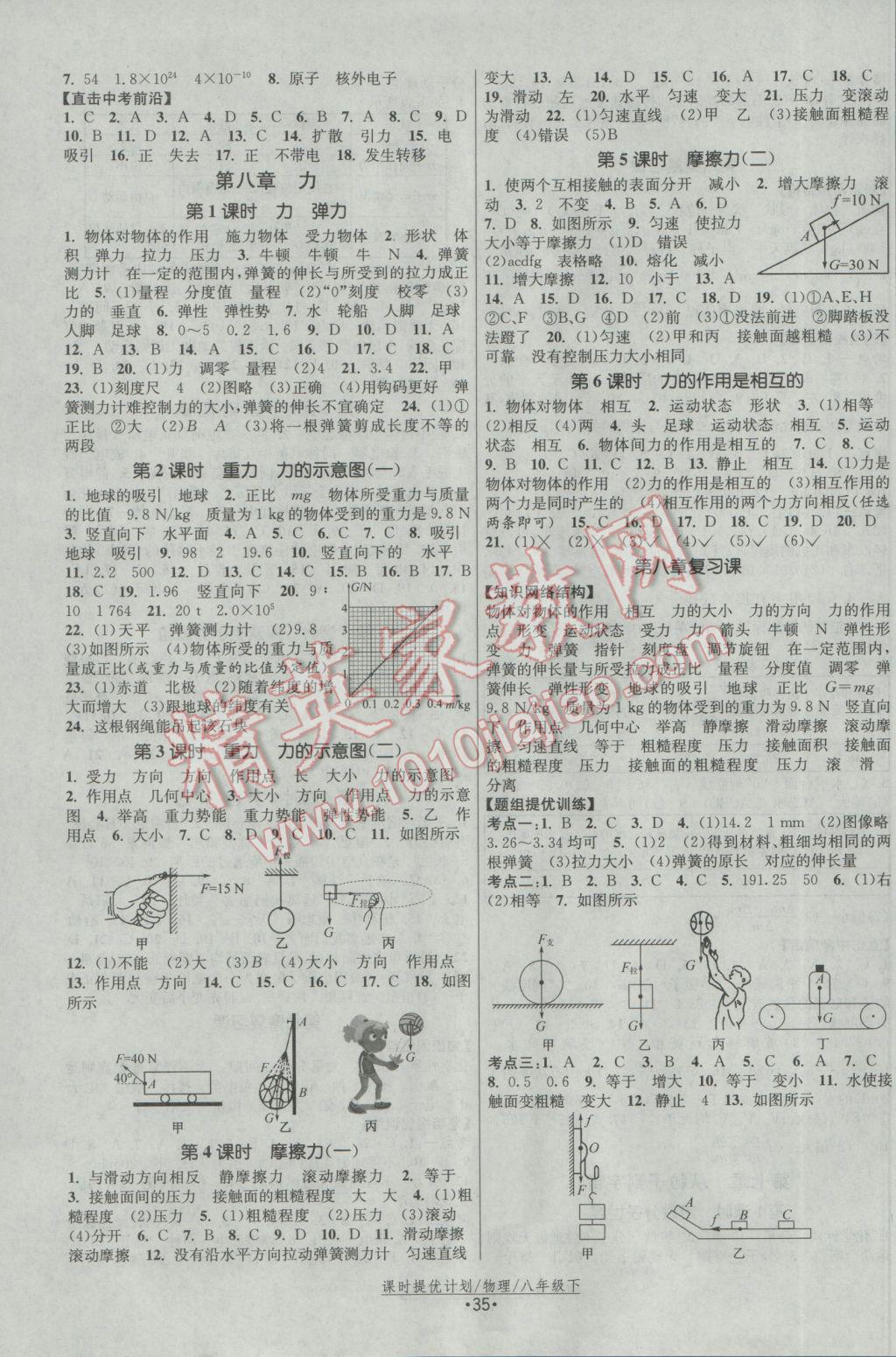 2017年課時提優(yōu)計劃作業(yè)本八年級物理下冊蘇科版 參考答案第3頁