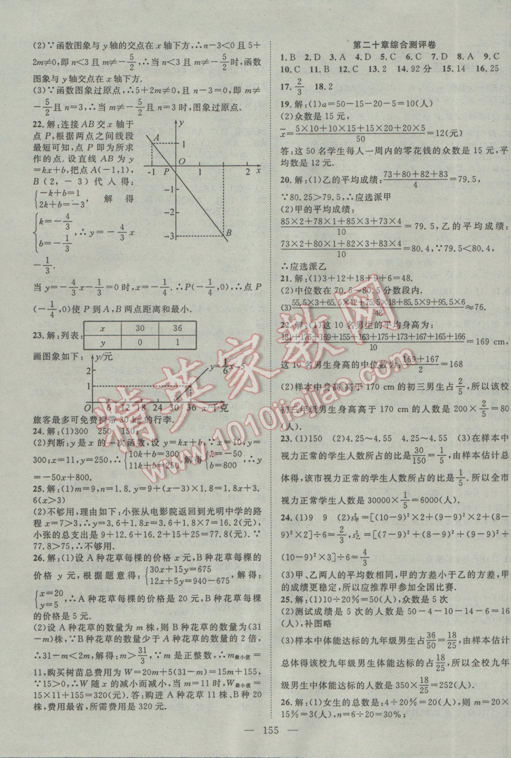 2017年名師學案八年級數(shù)學下冊人教版 參考答案第19頁