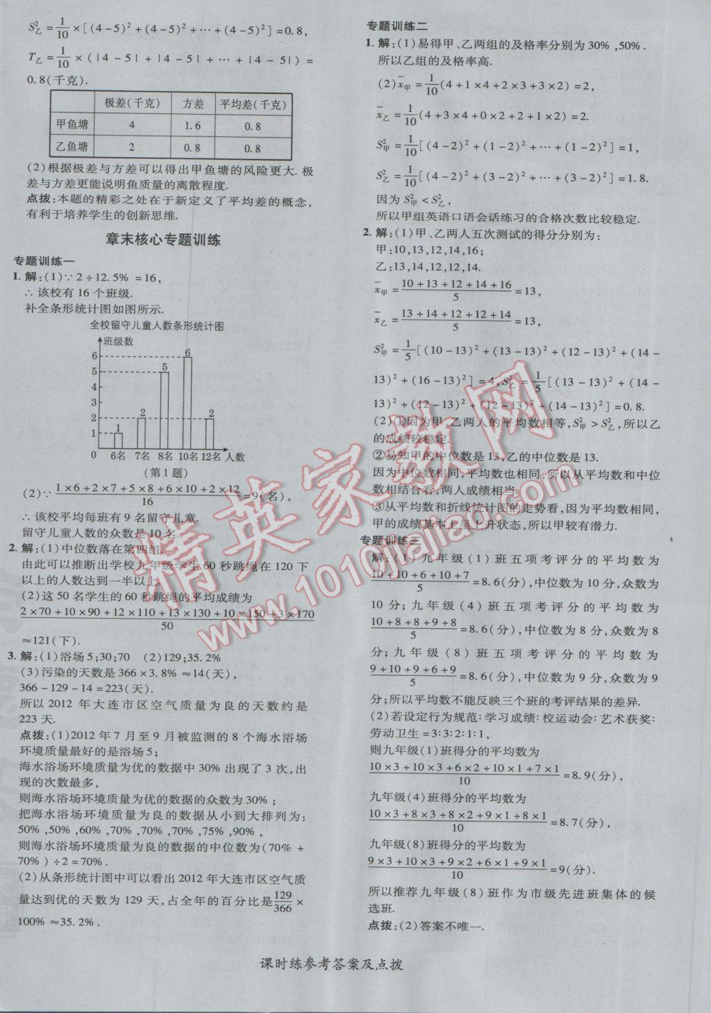 2017年點(diǎn)撥訓(xùn)練八年級(jí)數(shù)學(xué)下冊(cè)華師大版 參考答案第40頁(yè)