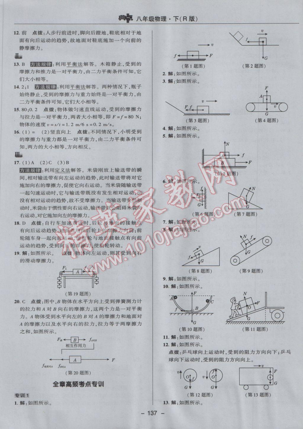 2017年綜合應(yīng)用創(chuàng)新題典中點(diǎn)八年級(jí)物理下冊(cè)人教版 參考答案第13頁(yè)