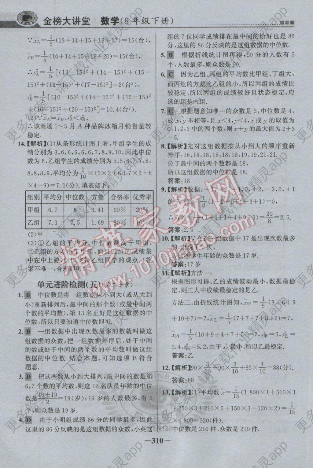 2017年世纪金榜金榜大讲堂八年级数学下册答案