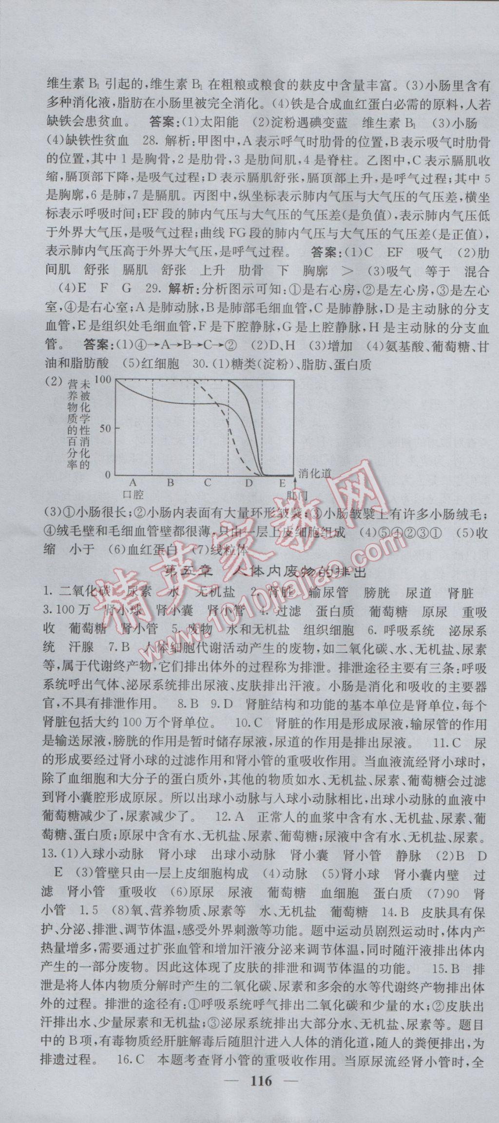 2017年課堂點(diǎn)睛七年級(jí)生物下冊(cè)人教版 參考答案第19頁(yè)