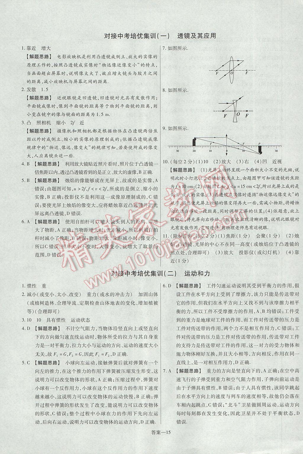 2017年金考卷活頁(yè)題選八年級(jí)物理下冊(cè)北師大版 參考答案第15頁(yè)