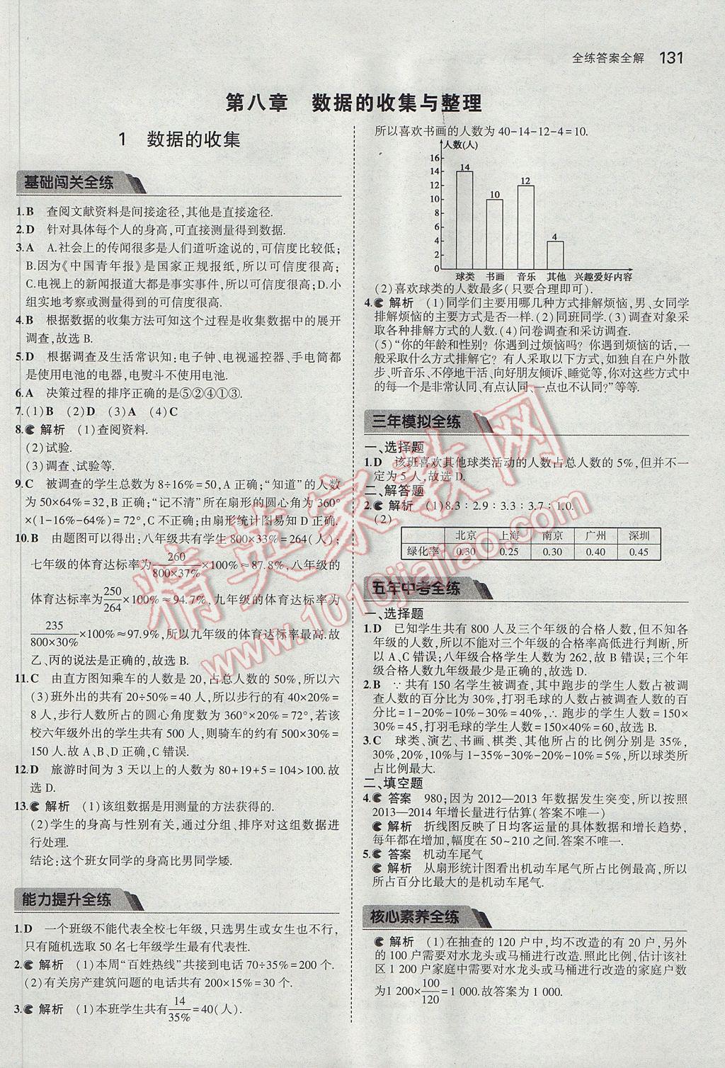 2017年5年中考3年模擬初中數(shù)學(xué)六年級下冊魯教版五四制 參考答案第26頁