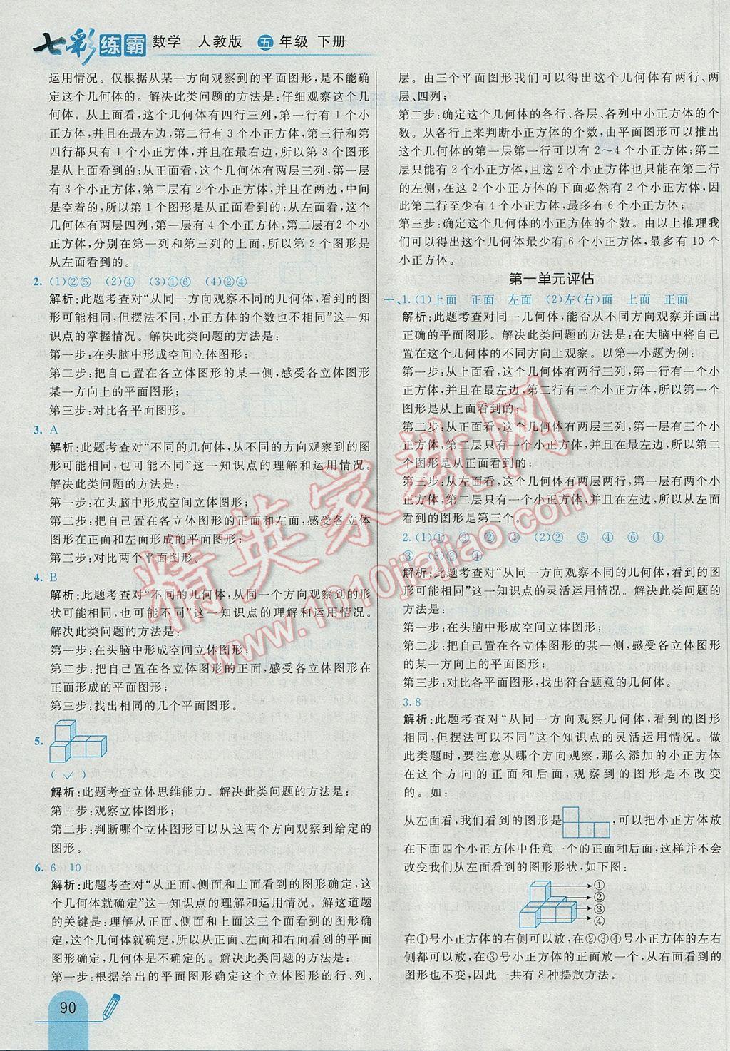 2017年七彩練霸五年級數(shù)學(xué)下冊人教版 參考答案第2頁