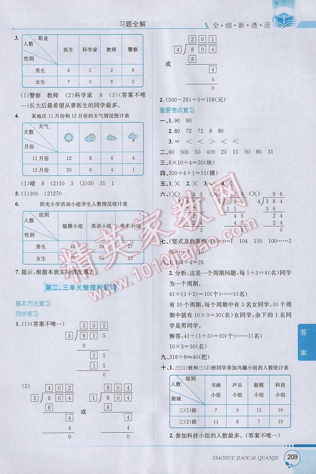 2017年小學(xué)教材全解三年級數(shù)學(xué)下冊人教版 參考答案第5頁