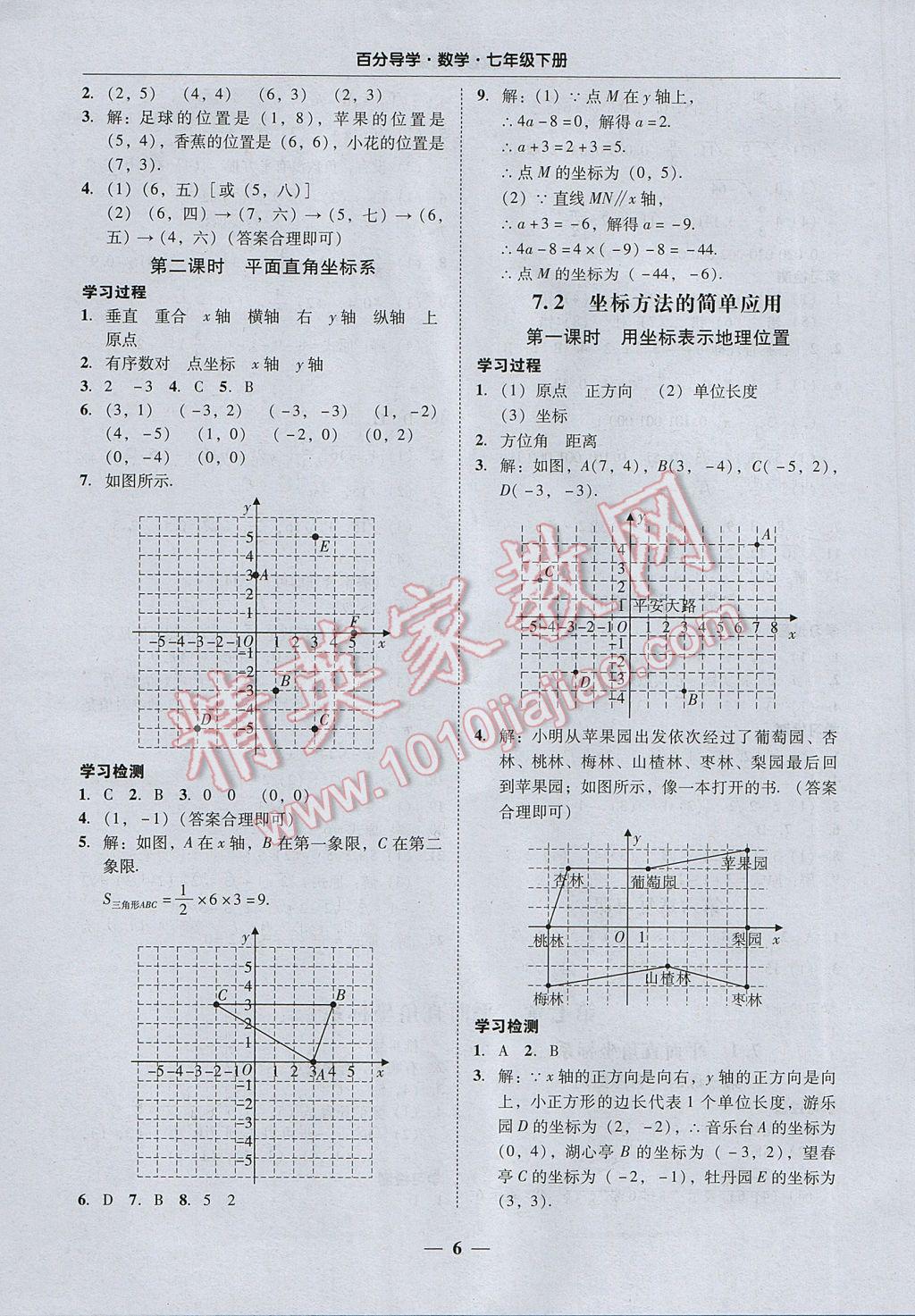 2017年易百分百分導(dǎo)學(xué)七年級(jí)數(shù)學(xué)下冊(cè) 參考答案第6頁(yè)