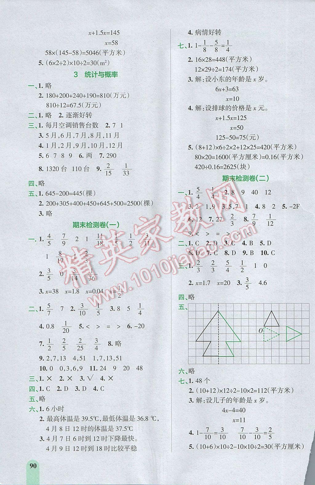 2017年P(guān)ASS教材搭檔四年級數(shù)學(xué)下冊青島版五四制 參考答案第10頁