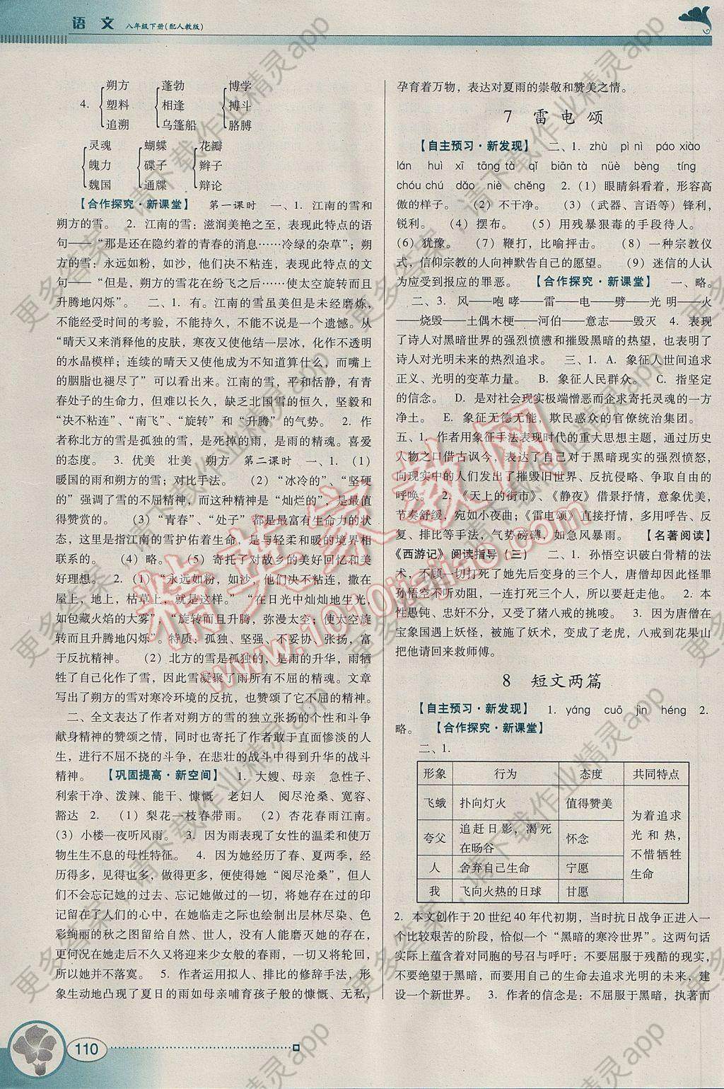 2017年南方新课堂金牌学案八年级语文下册人