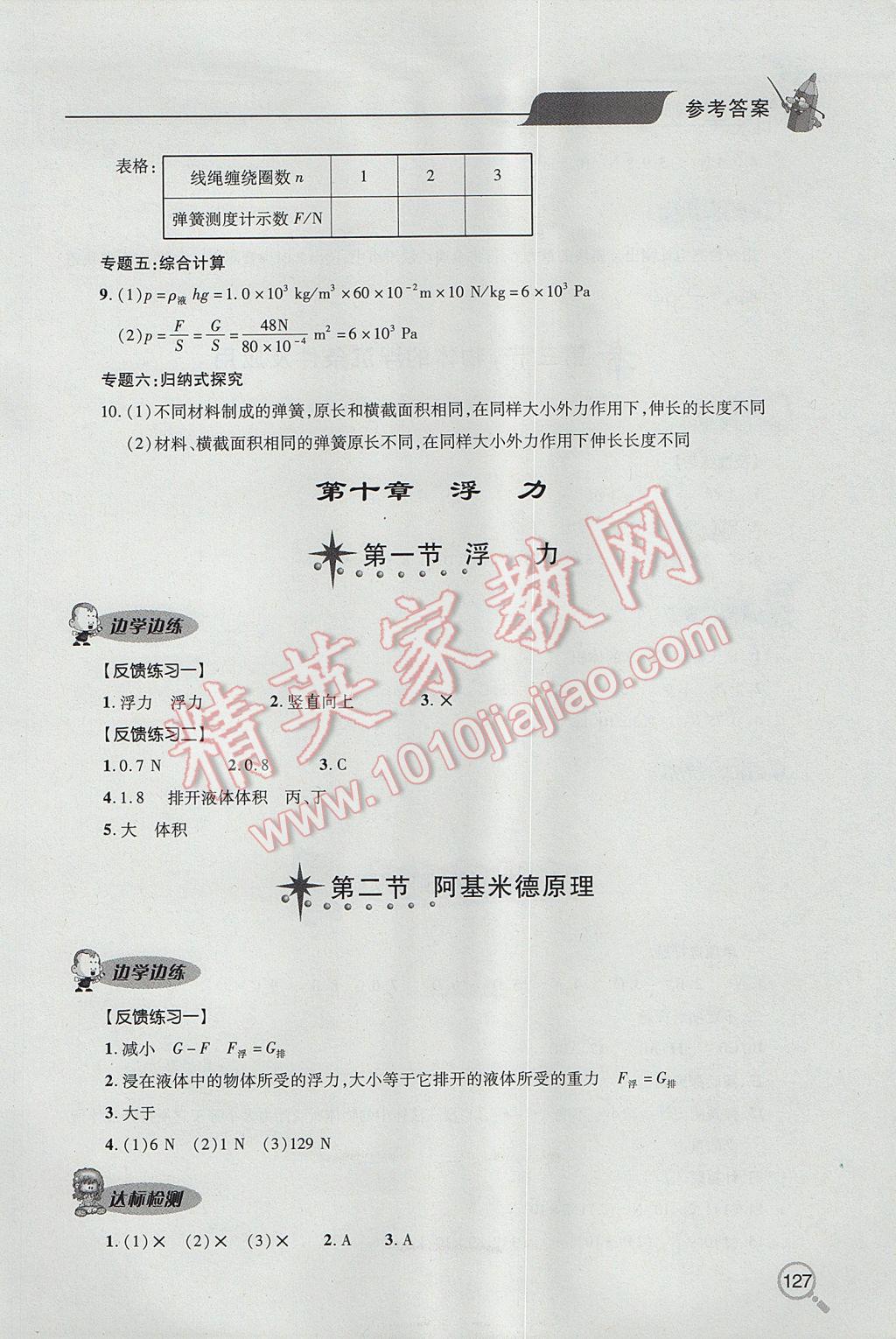 2017年新課堂同步學(xué)習(xí)與探究八年級(jí)物理下冊(cè) 參考答案第11頁(yè)