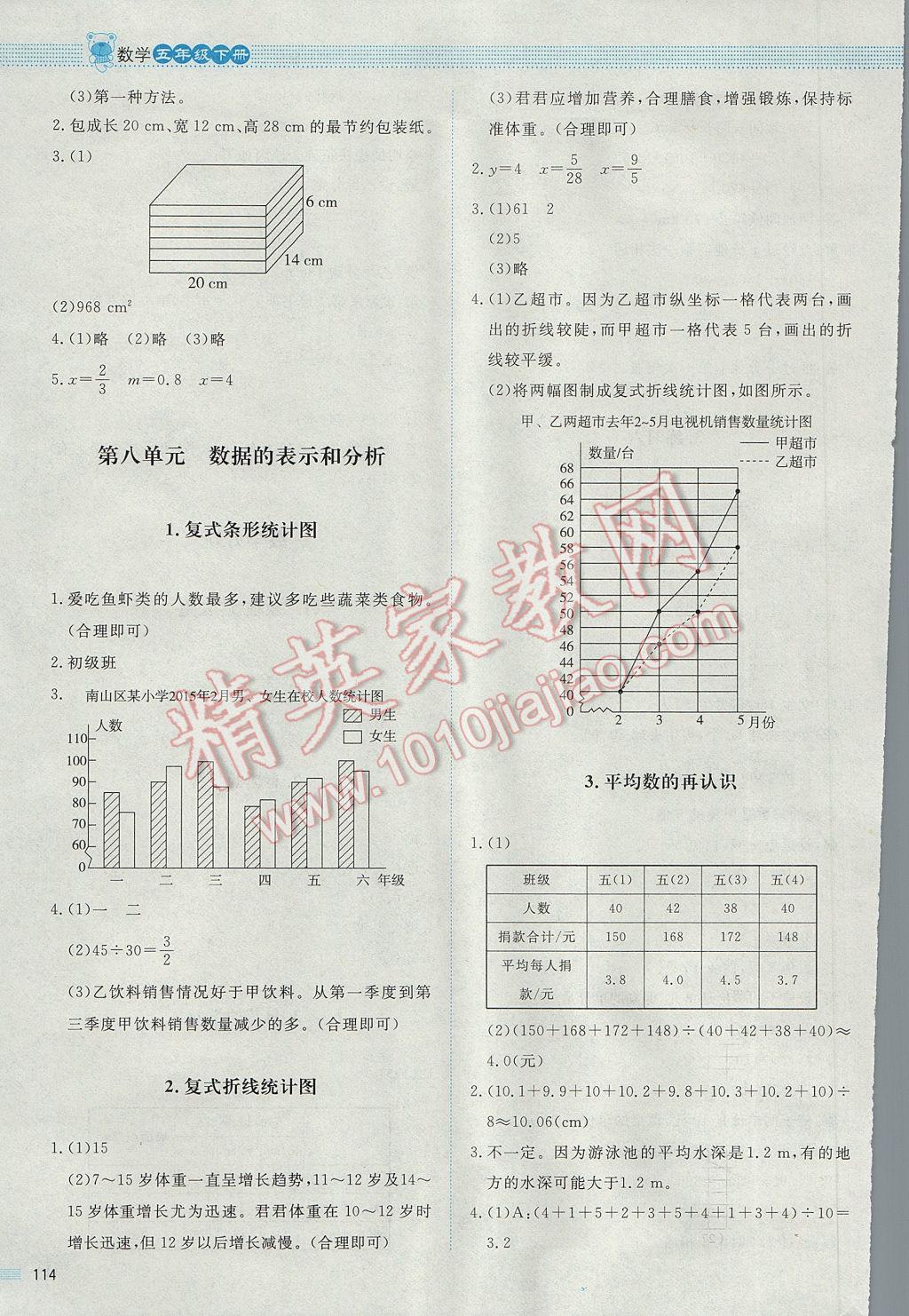 2017年課堂精練五年級數(shù)學(xué)下冊北師大版 參考答案第18頁