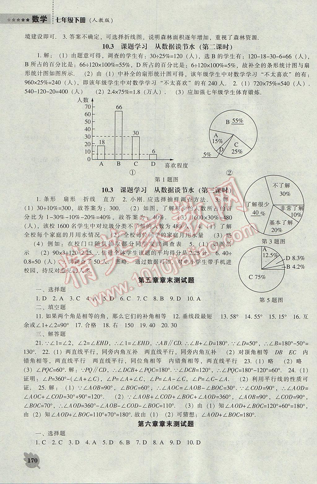 2017年新課程數(shù)學(xué)能力培養(yǎng)七年級下冊人教版 參考答案第14頁