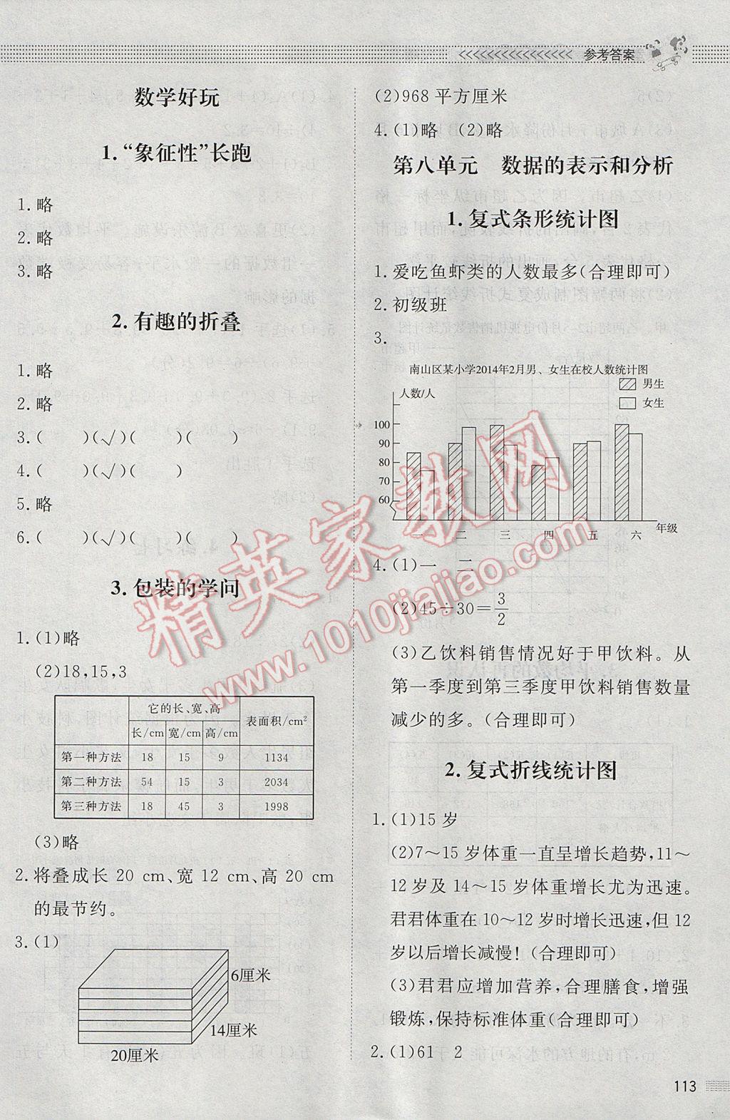 2017年課堂精練五年級數(shù)學下冊北師大版 參考答案第15頁