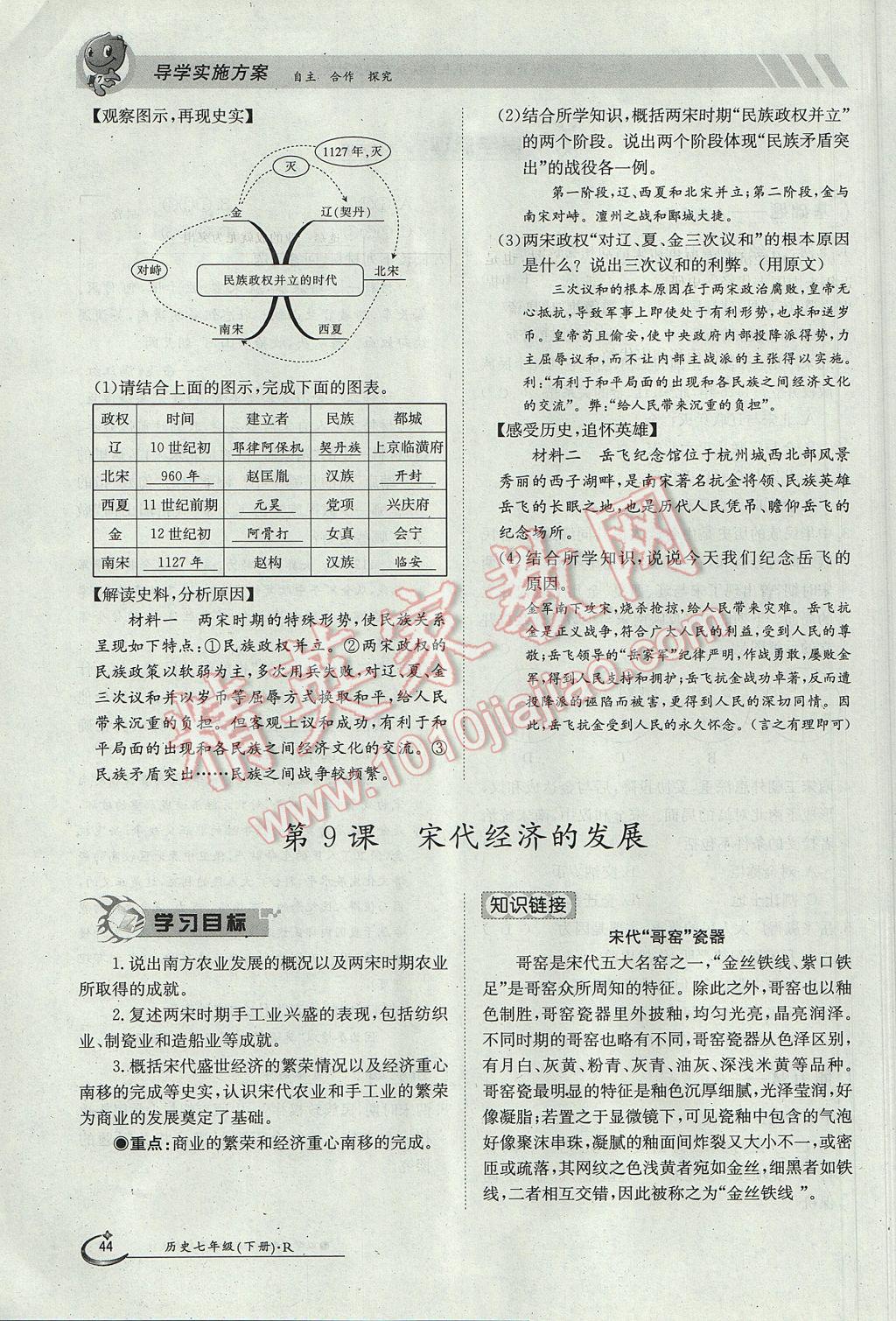 2018年金太陽導(dǎo)學(xué)案七年級歷史上冊 第二單元第87頁