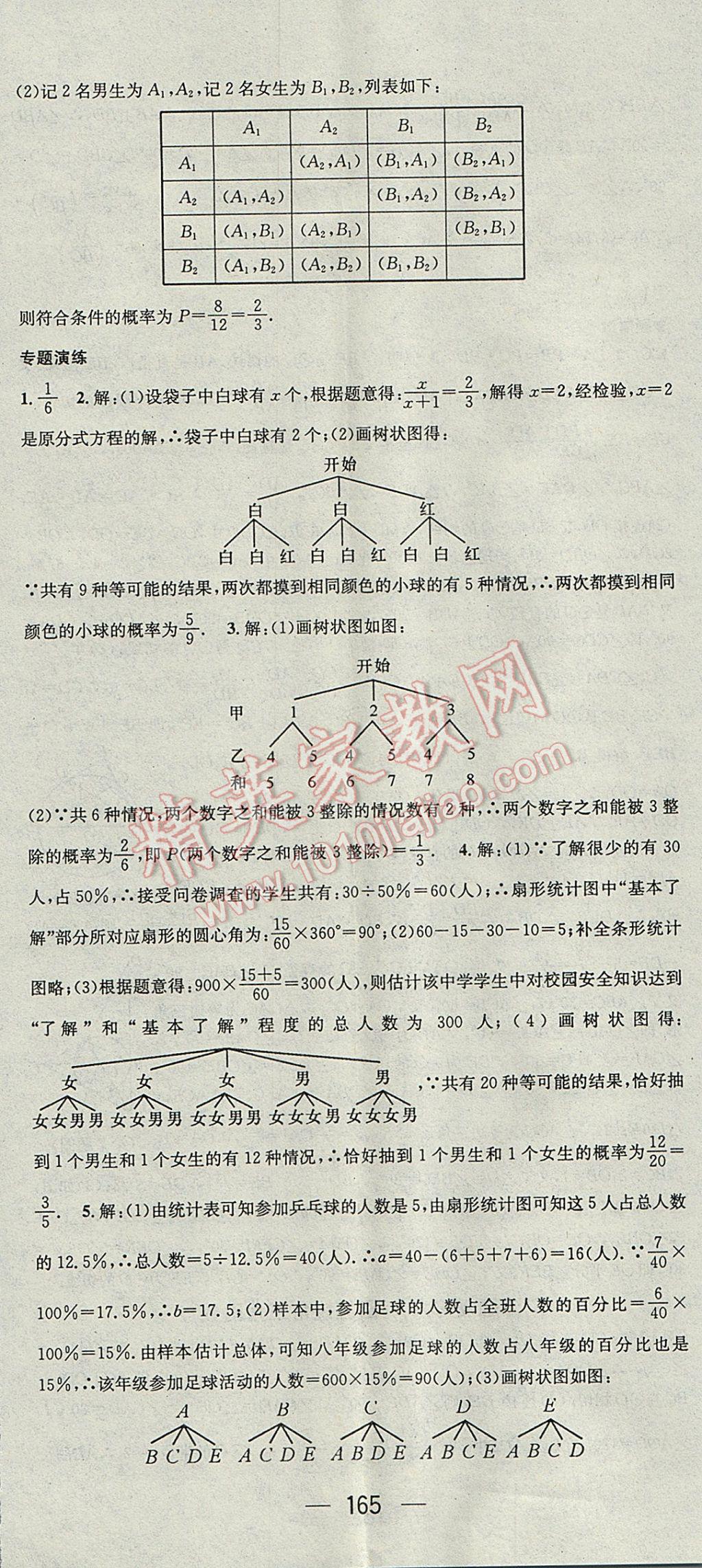 2017年名師測控九年級(jí)數(shù)學(xué)下冊滬科版 參考答案第29頁