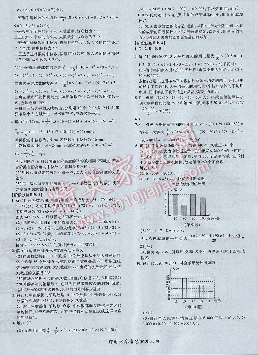 2017年点拨训练八年级数学下册沪科版 参考答案第48页