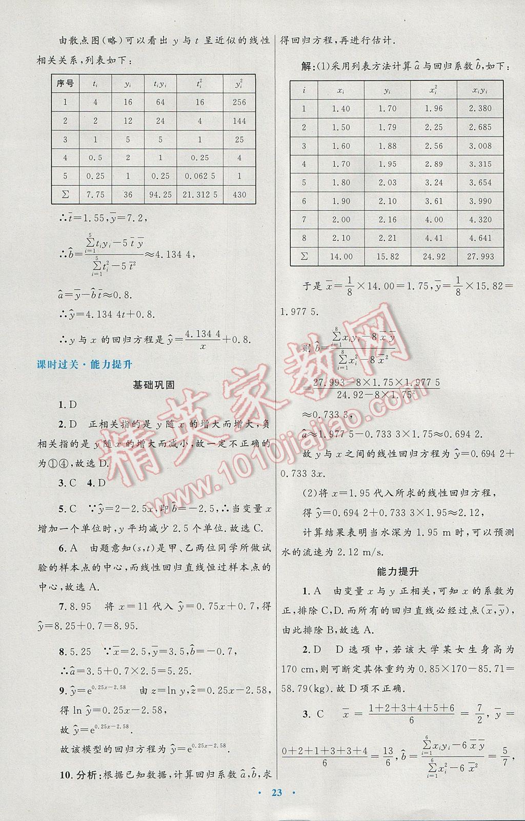 高中同步測控優(yōu)化設計數(shù)學選修1-2人教A版 參考答案第3頁