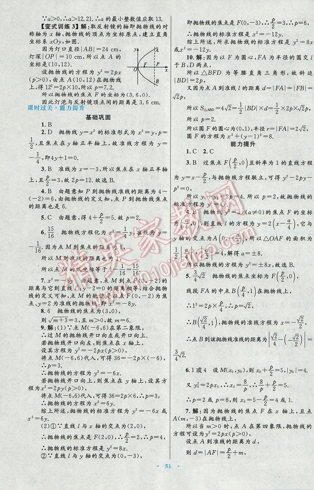 高中同步测控优化设计数学选修1-1人教A版 参考答案第23页