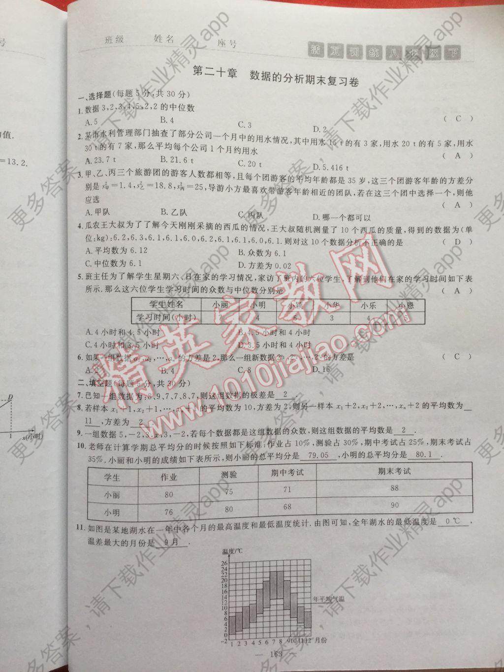 2017年创意课堂分课活页训练八年级数学下册