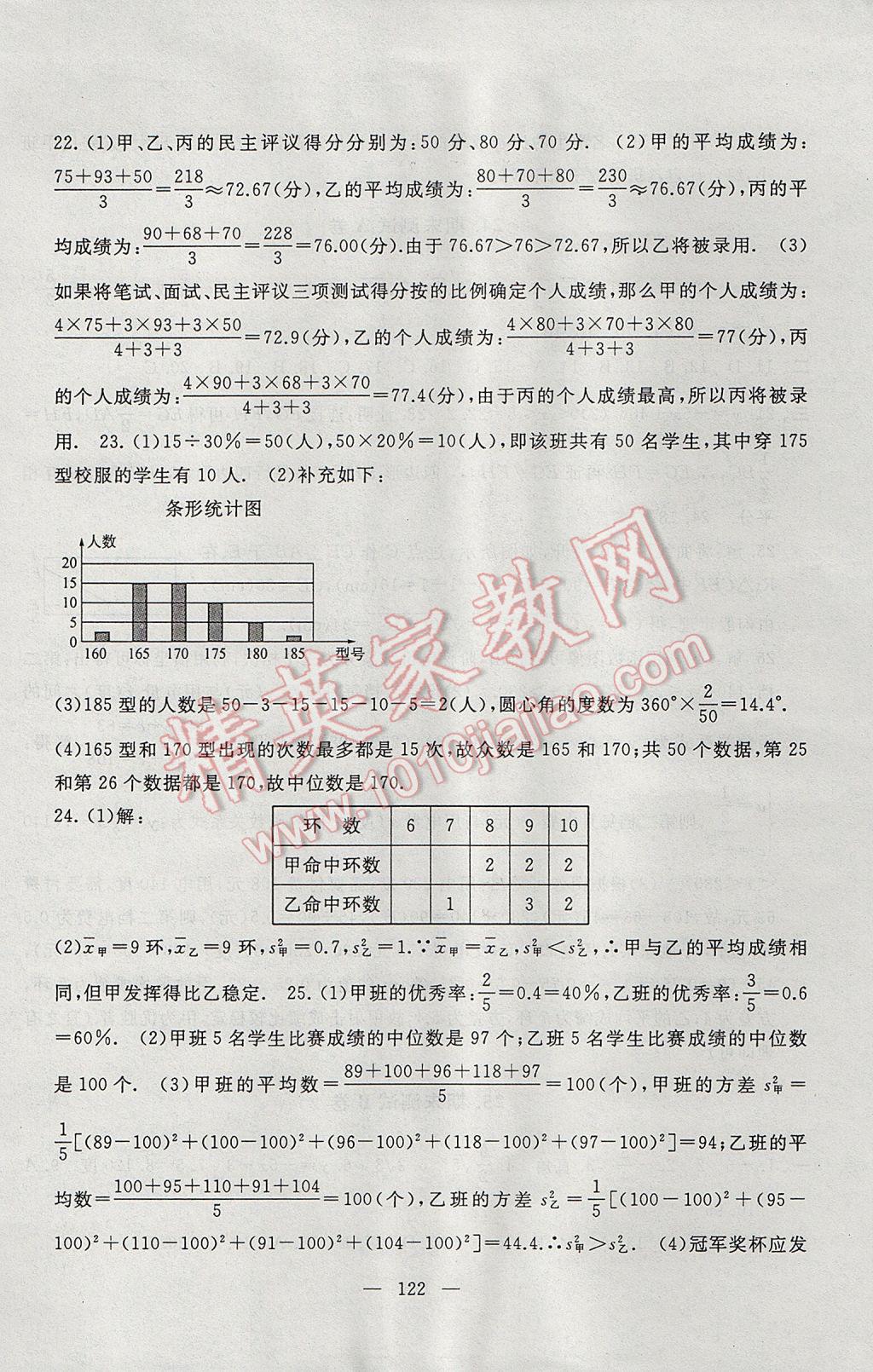 2017年啟東黃岡大試卷八年級數(shù)學下冊人教版 參考答案第22頁