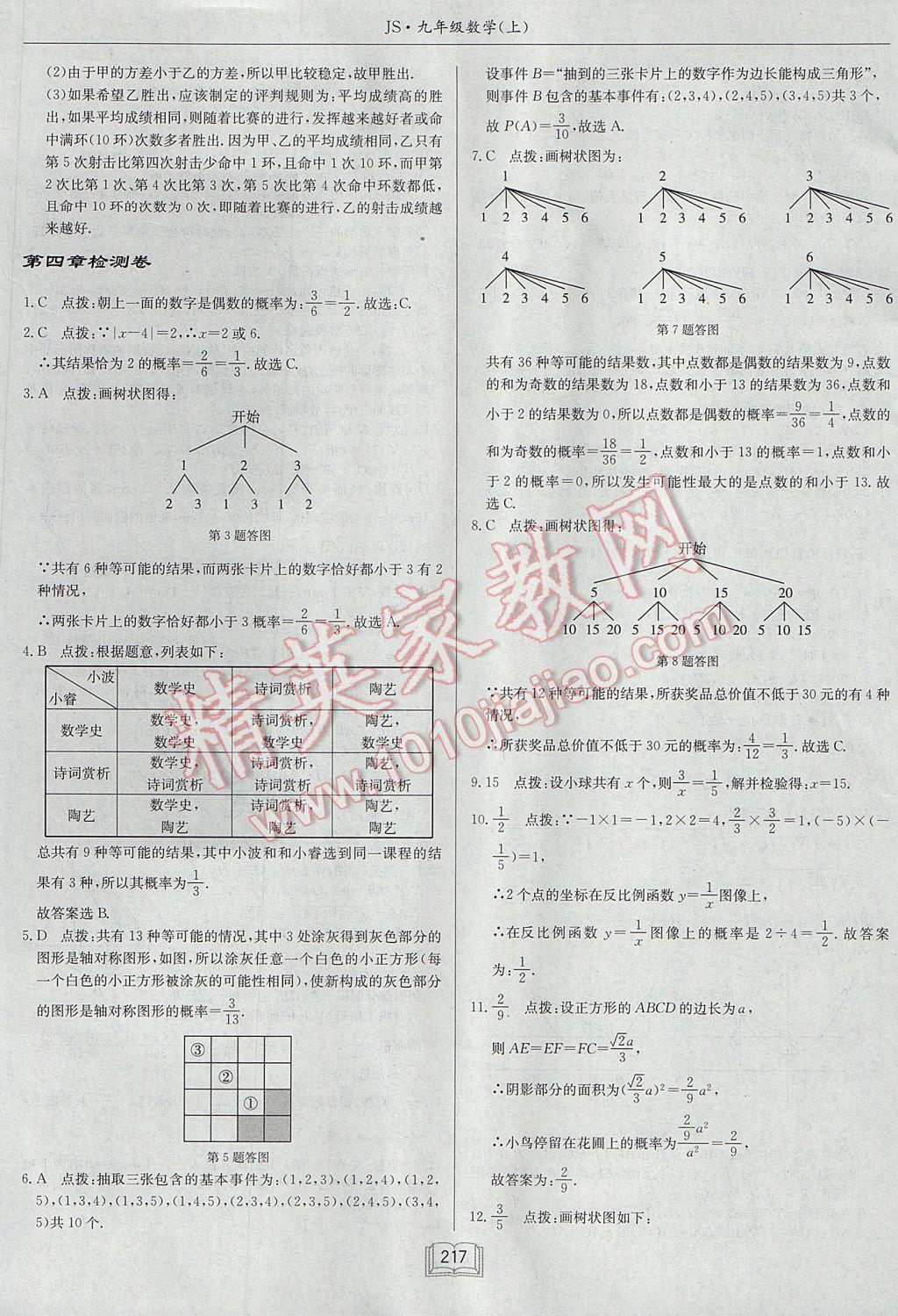 2017年啟東中學(xué)作業(yè)本九年級數(shù)學(xué)上冊江蘇版 參考答案第53頁