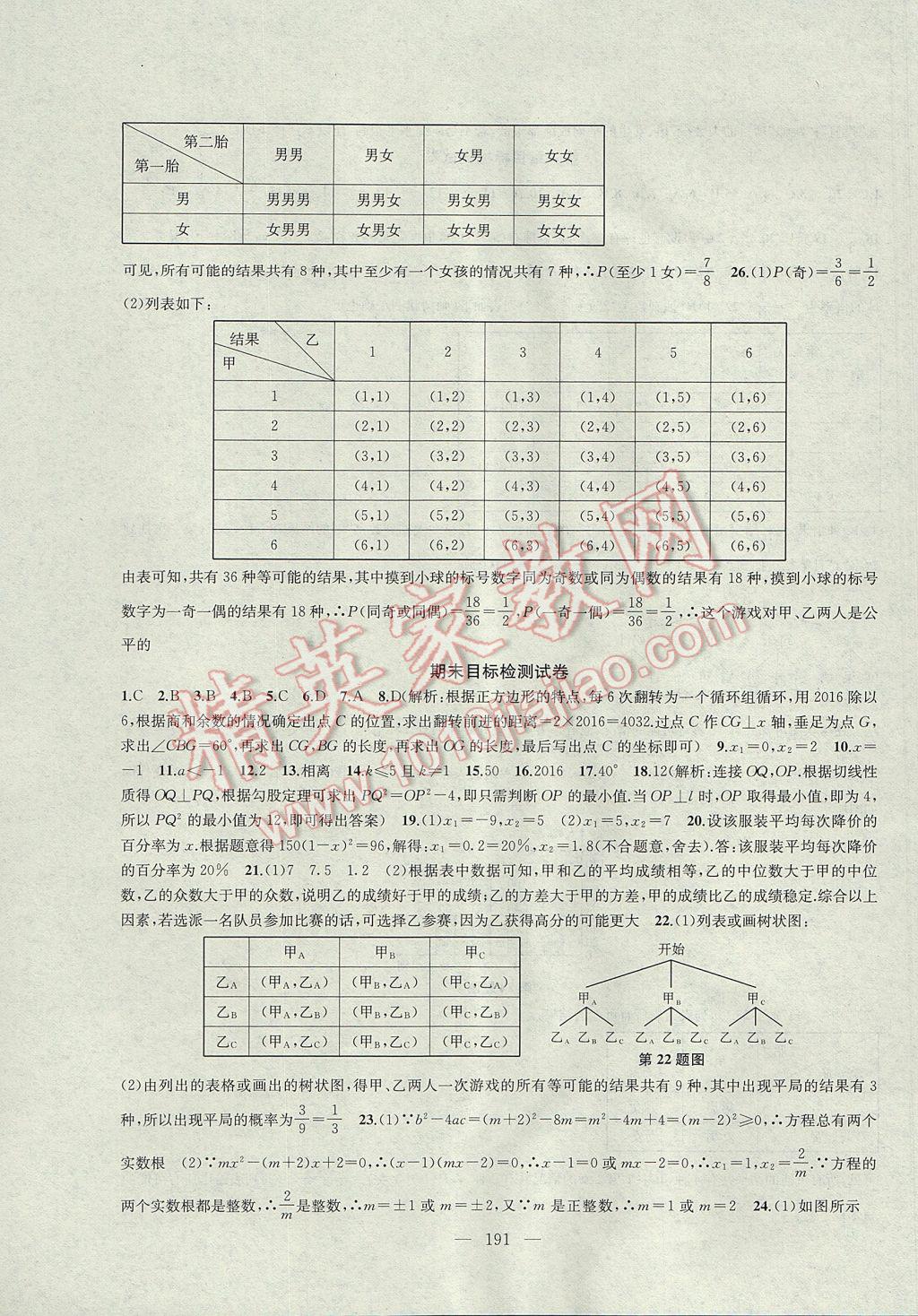 2017年金鑰匙1加1課時(shí)作業(yè)加目標(biāo)檢測(cè)九年級(jí)數(shù)學(xué)上冊(cè)江蘇版 參考答案第35頁(yè)