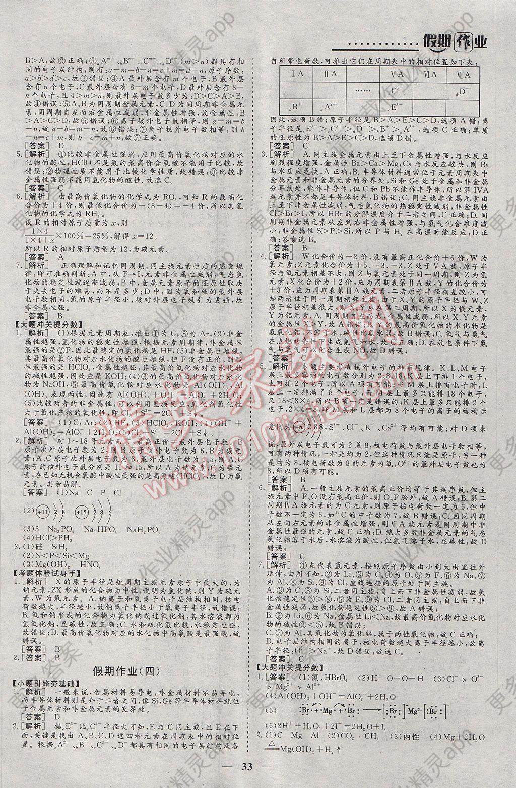 2017年创新大课堂系列丛书暑假作业高一年级