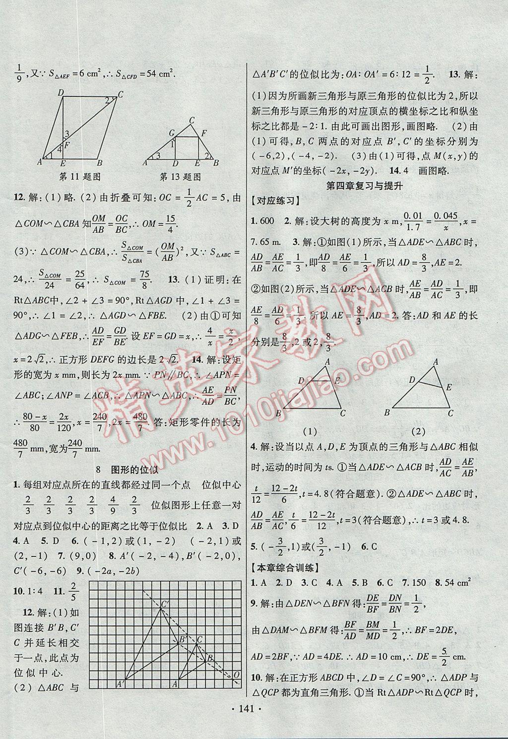 2017年暢優(yōu)新課堂九年級(jí)數(shù)學(xué)上冊(cè)北師大版 參考答案第12頁(yè)