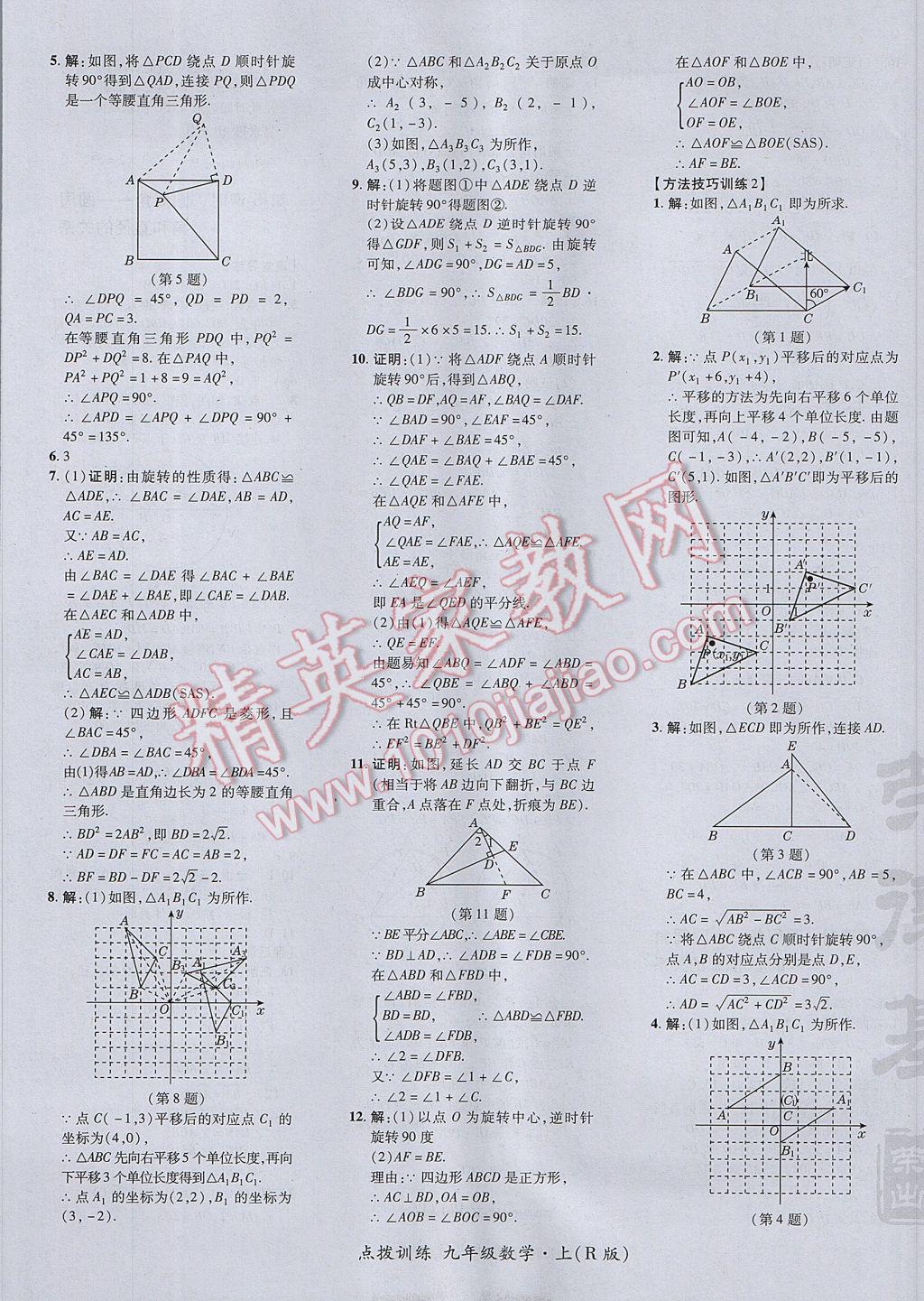 2017年點撥訓(xùn)練九年級數(shù)學(xué)上冊人教版 參考答案第29頁