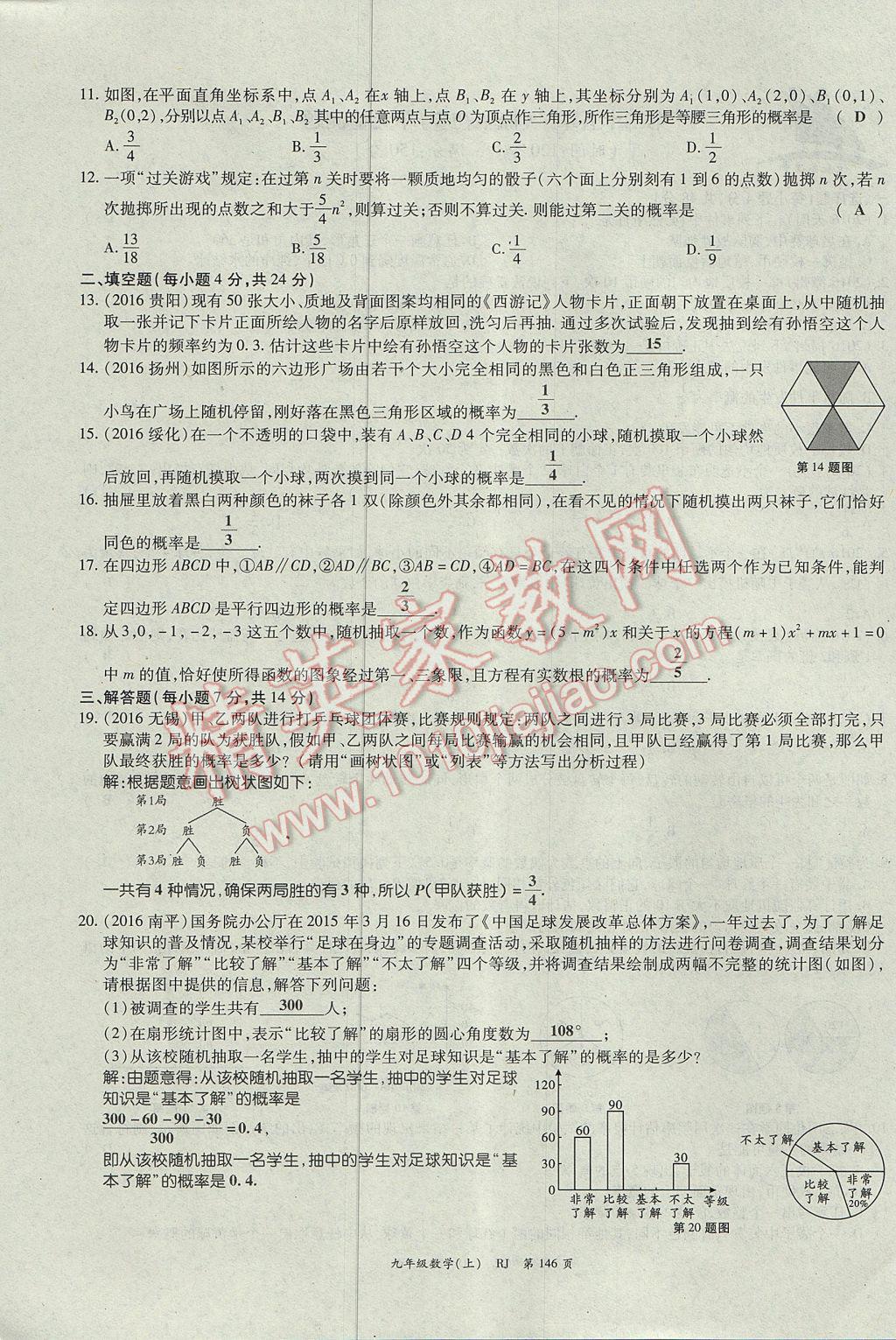 2017年啟航新課堂名校名師同步學(xué)案九年級(jí)數(shù)學(xué)上冊(cè)人教版 單元檢測(cè)題第22頁(yè)