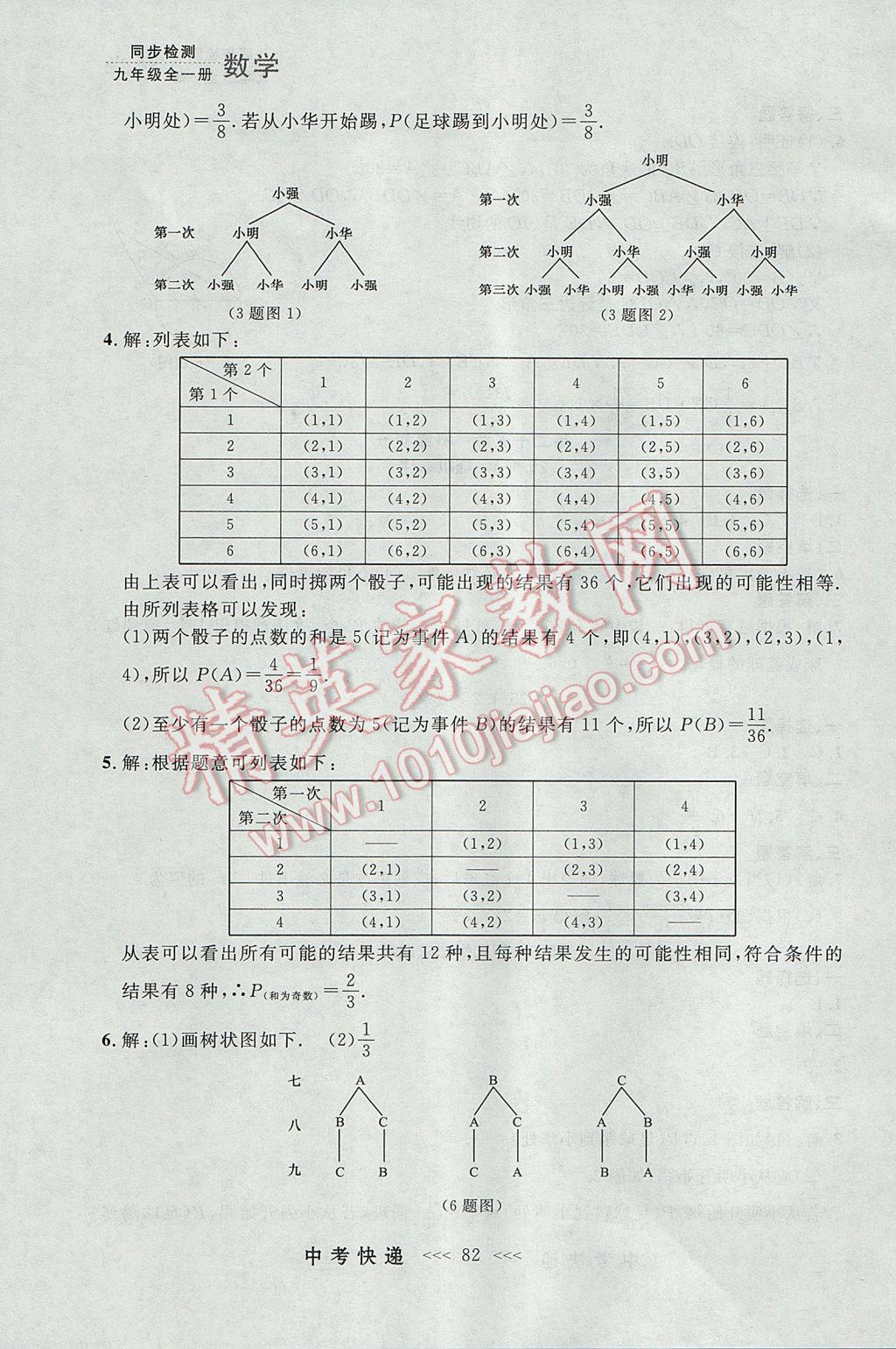 2017年中考快遞同步檢測(cè)九年級(jí)數(shù)學(xué)全一冊(cè)人教版大連專用 參考答案第18頁